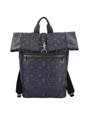 Louis Vuitton Monogram Deboss Roll Top Backpack Gray